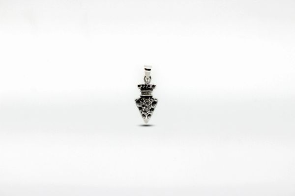A small Super Silver Tiny Arrowhead Pendant Charm on a white background.