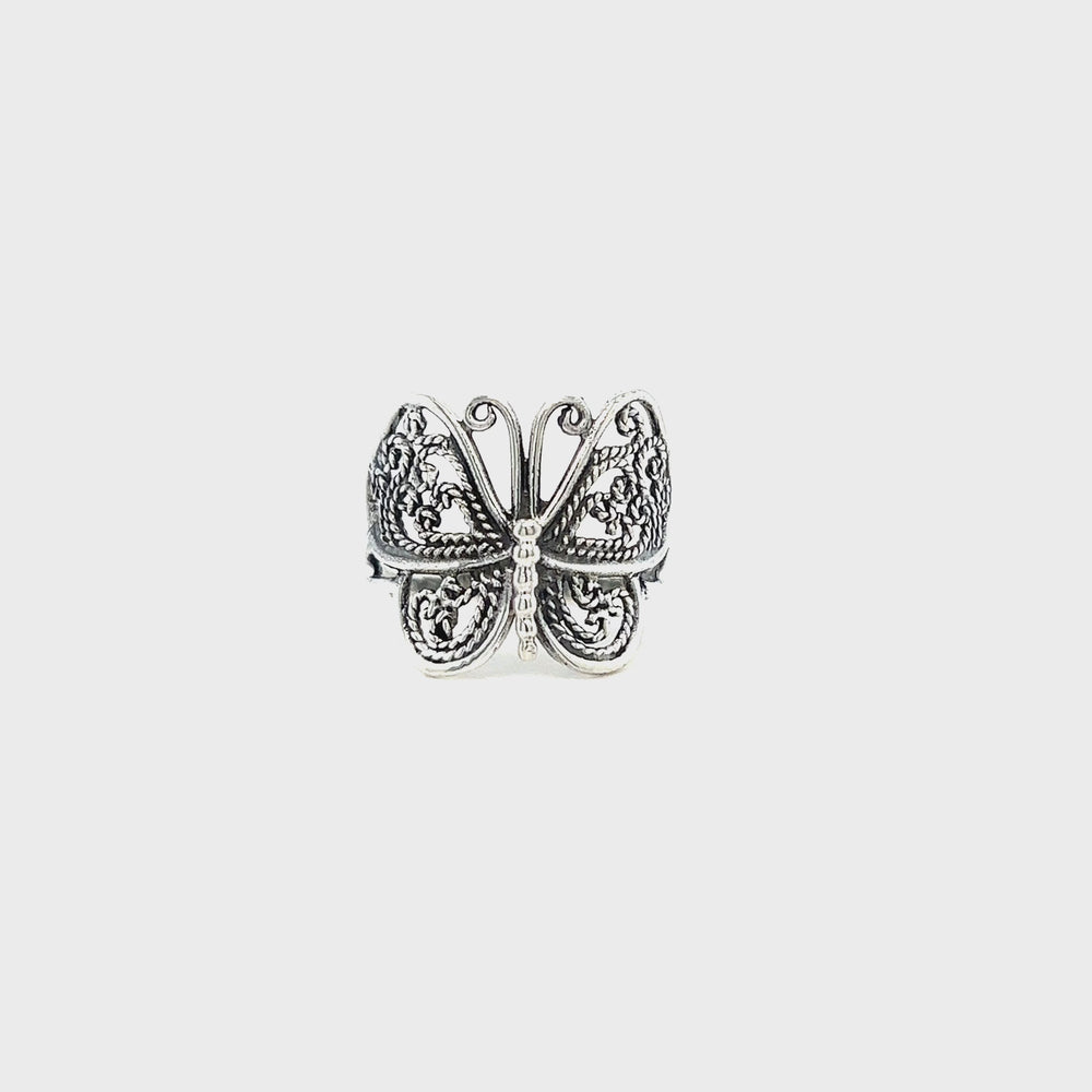 
                  
                    Load and play video in Gallery viewer, Filigree Butterfly Ring
                  
                