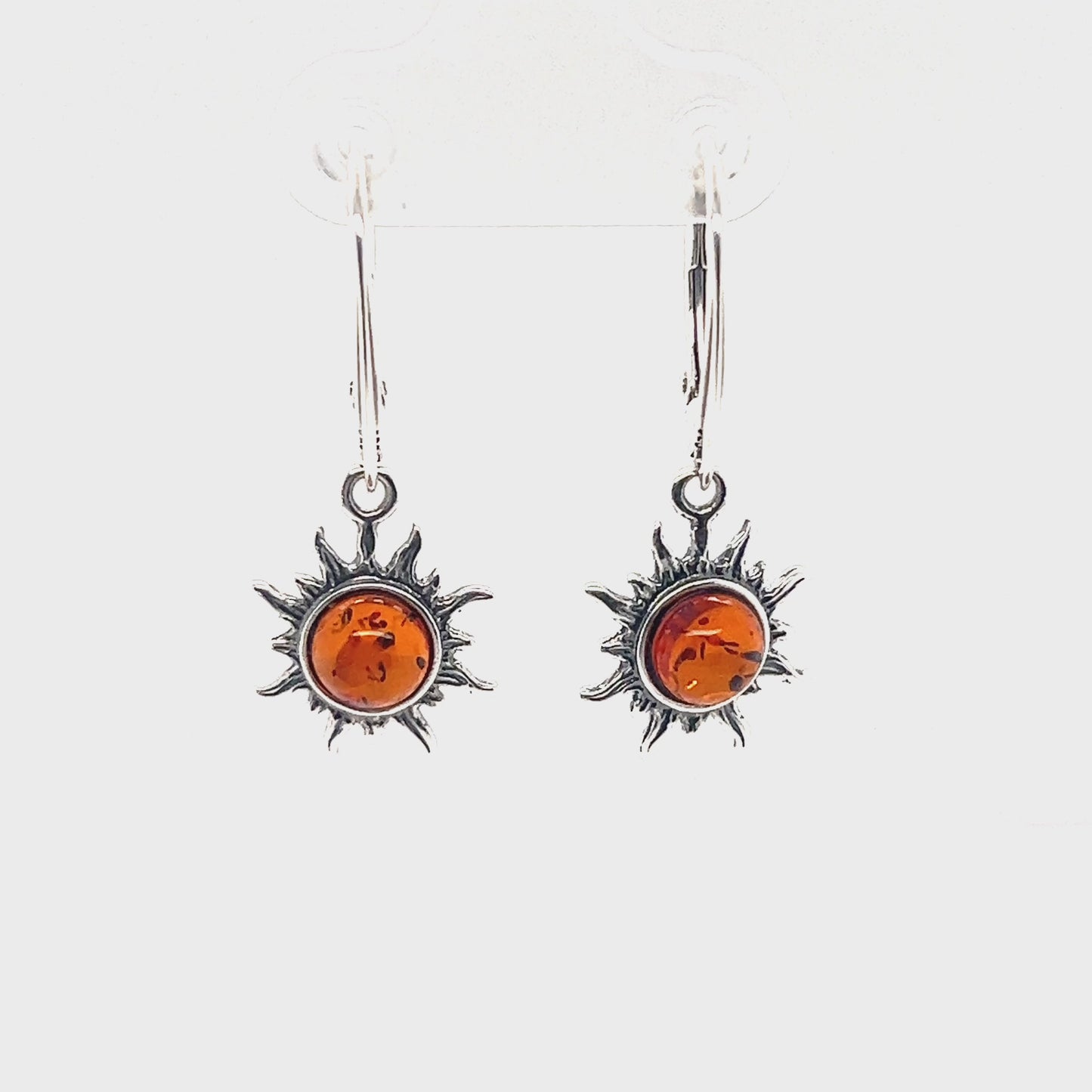 
                  
                    Load and play video in Gallery viewer, Brilliant Baltic Amber Sun Earrings
                  
                