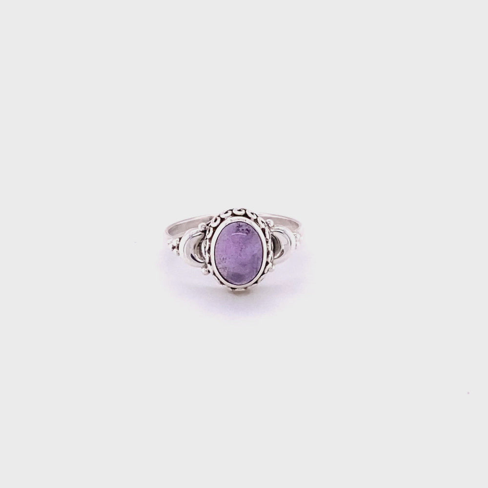 
                  
                    Load and play video in Gallery viewer, Beautiful Oval Gemstone Ring with Small Moons
                  
                