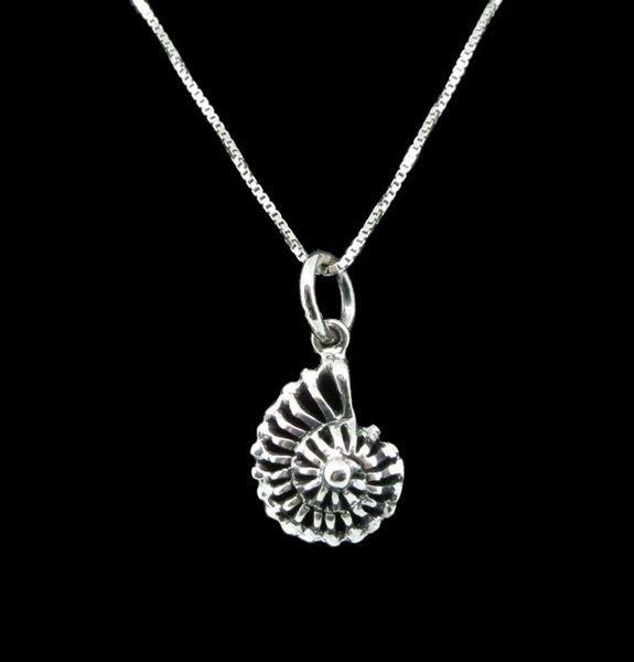 A Small Nautilus Pendant with a Super Silver, perfect for sea lovers seeking an ocean vibe.