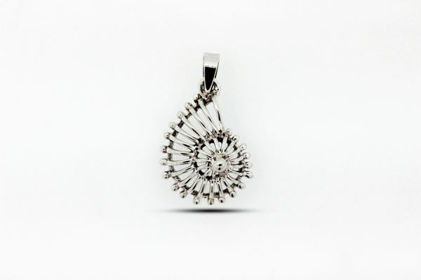 
                  
                    A Nautilus Charm with Open Design pendant from Super Silver, featuring a diamond in the center.
                  
                