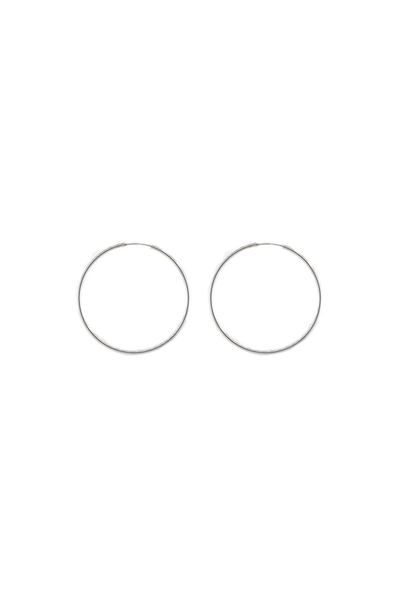 A pair of Super Silver Infinity Hoops 2 mm x 60 mm.