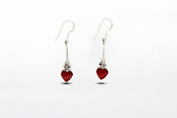 Exquisite Heart Shaped Coral Earrings