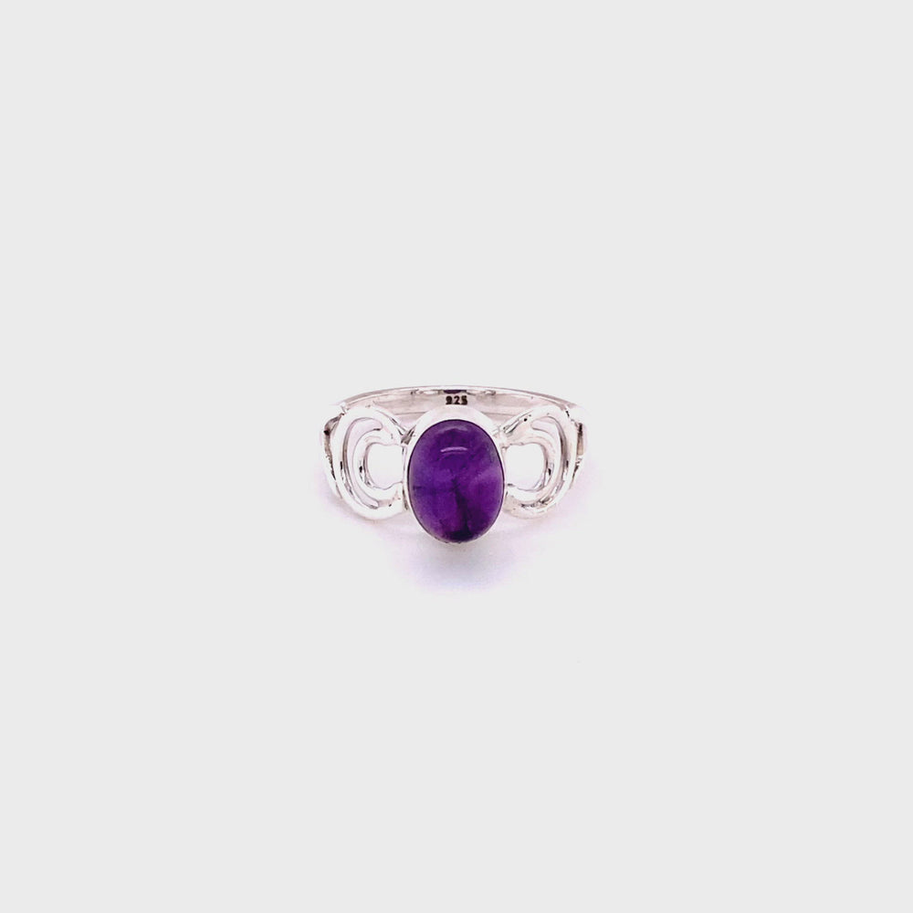 
                  
                    Load and play video in Gallery viewer, Oval Gemstone Ring with Moon Design
                  
                