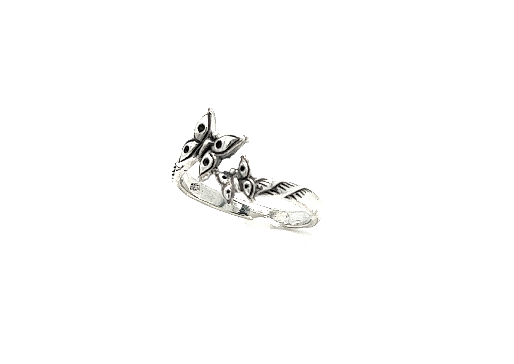 A Dainty Double Butterfly Ring from Super Silver, with a butterfly design.