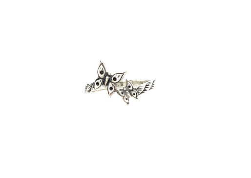 A minimalist Dainty Double Butterfly Ring featuring a butterfly.