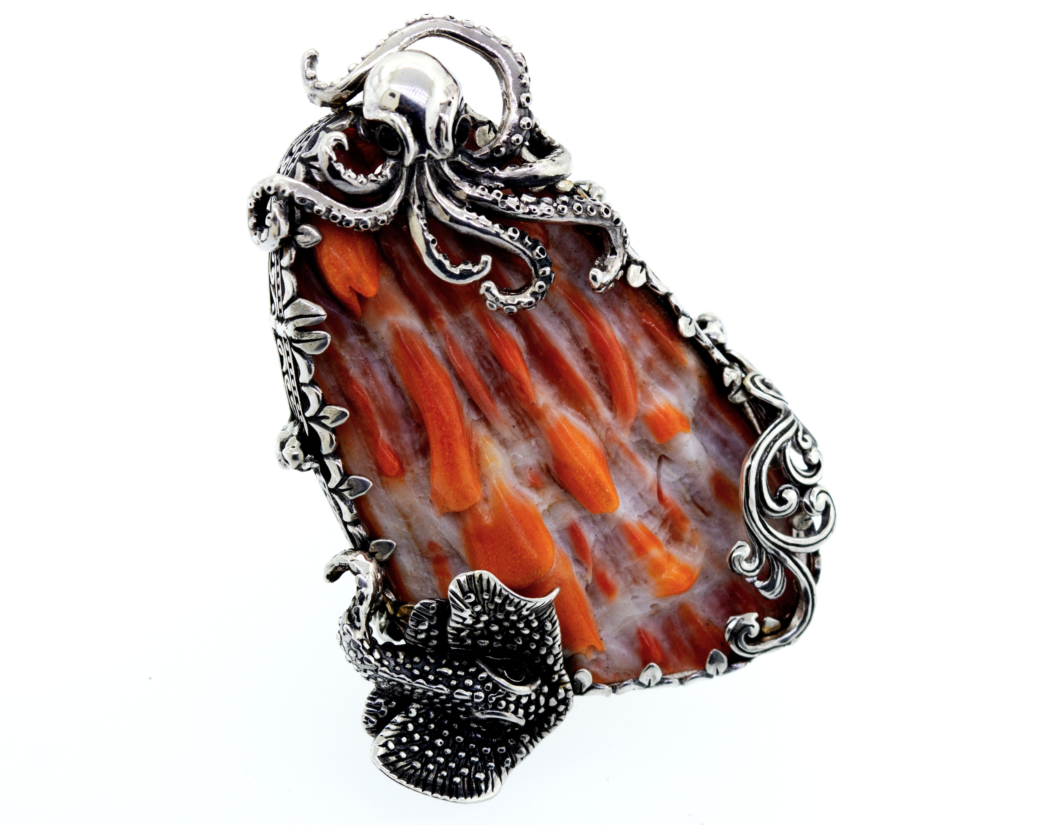 An artisan Handcrafted Spiny Shell Designer Ring inspired by the ocean.