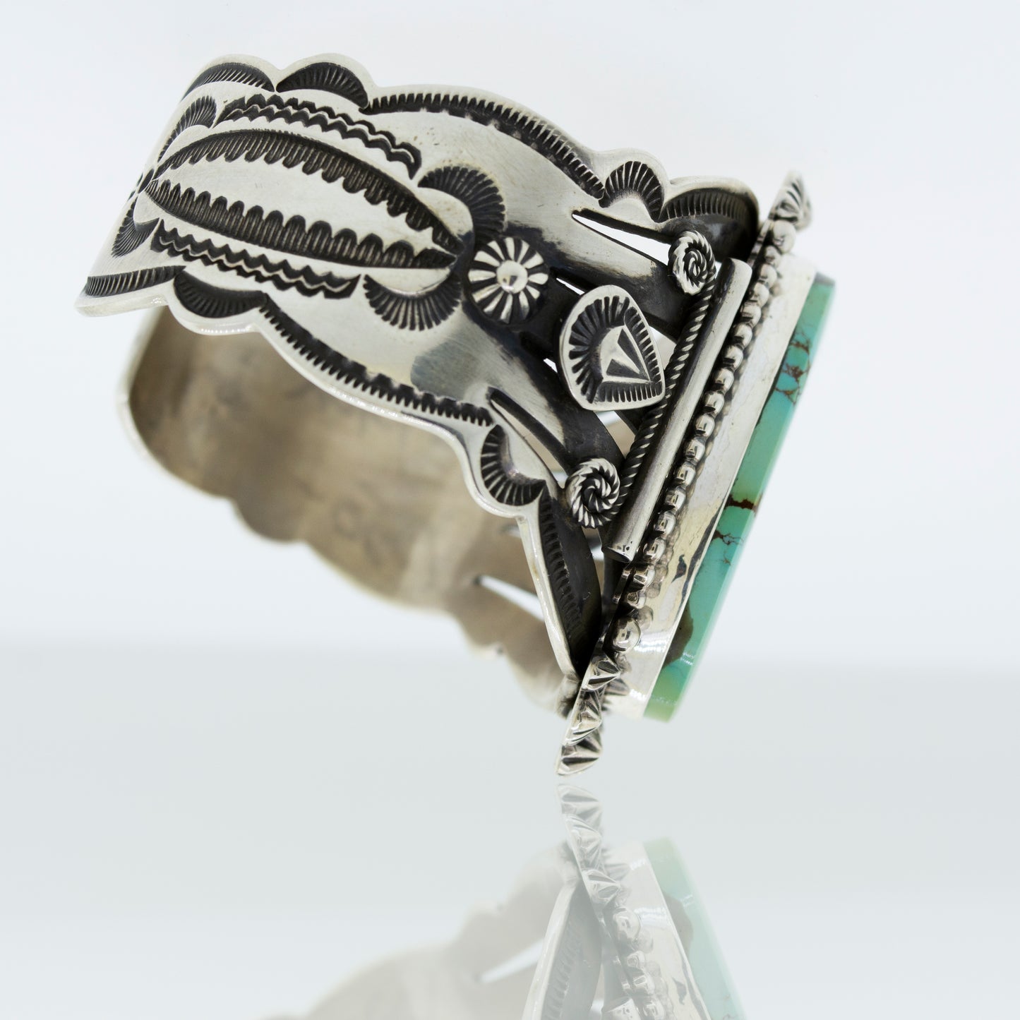 
                  
                    Exclusive Native American Handmade Turquoise Bracelet Designed by Aaron Toadlena
                  
                