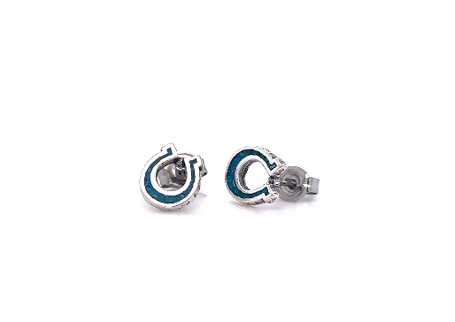 Good luck Super Silver Turquoise Horseshoe Studs.