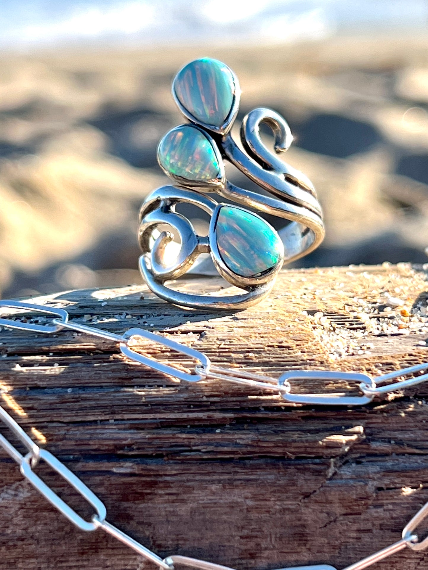Super Silver's Stunning Wrap-Around Opal Ring.
