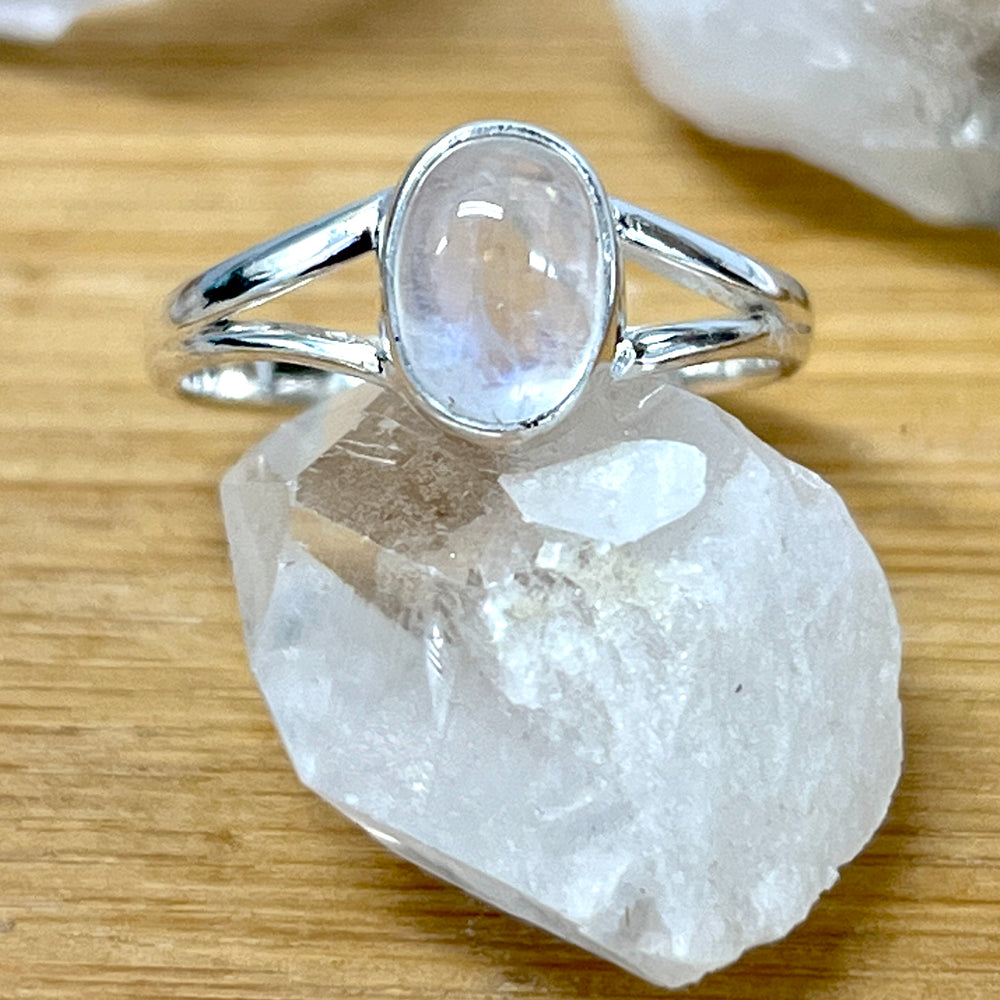
                  
                    Minimalist Moonstone Or Labradorite Ring-inspired, this sterling silver moonstone ring showcases a mesmerizing stone.
                  
                