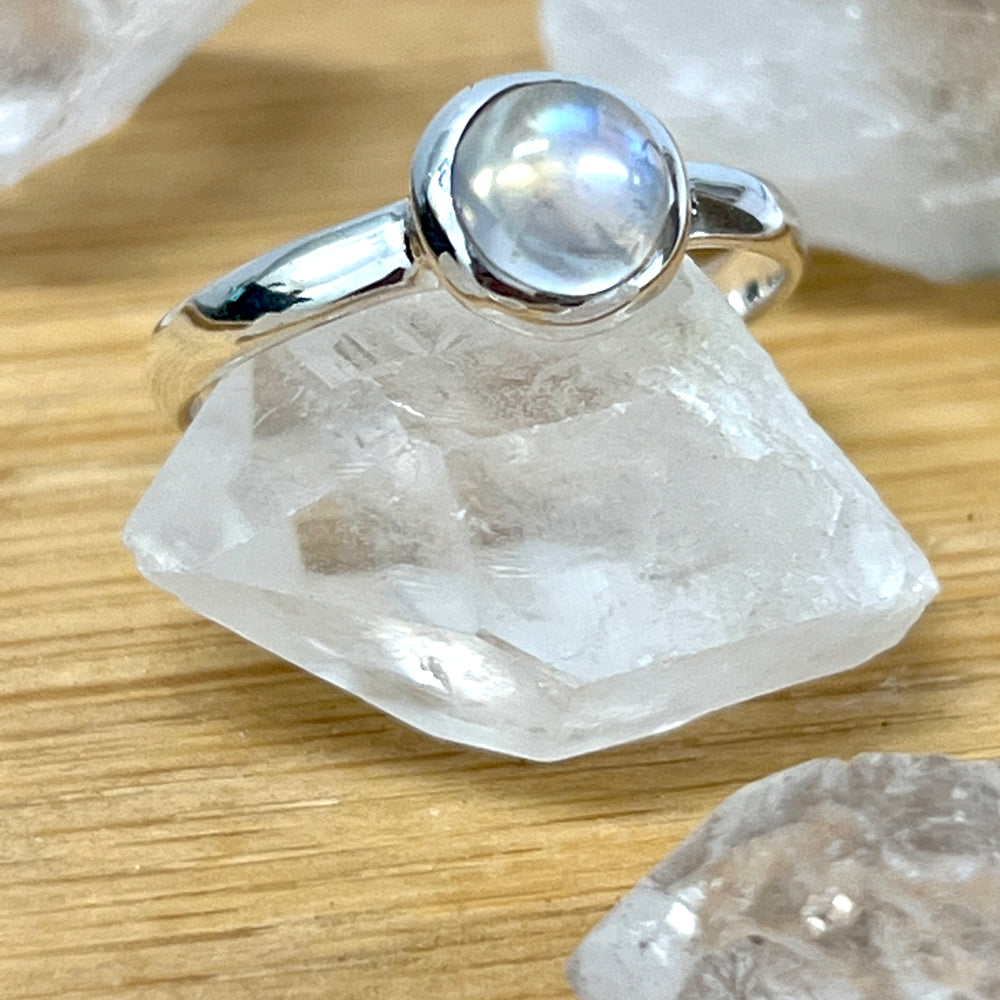 
                  
                    A Super Silver Simple Moonstone and Labradorite Stacking Ring, perfect for stone ring enthusiasts.
                  
                