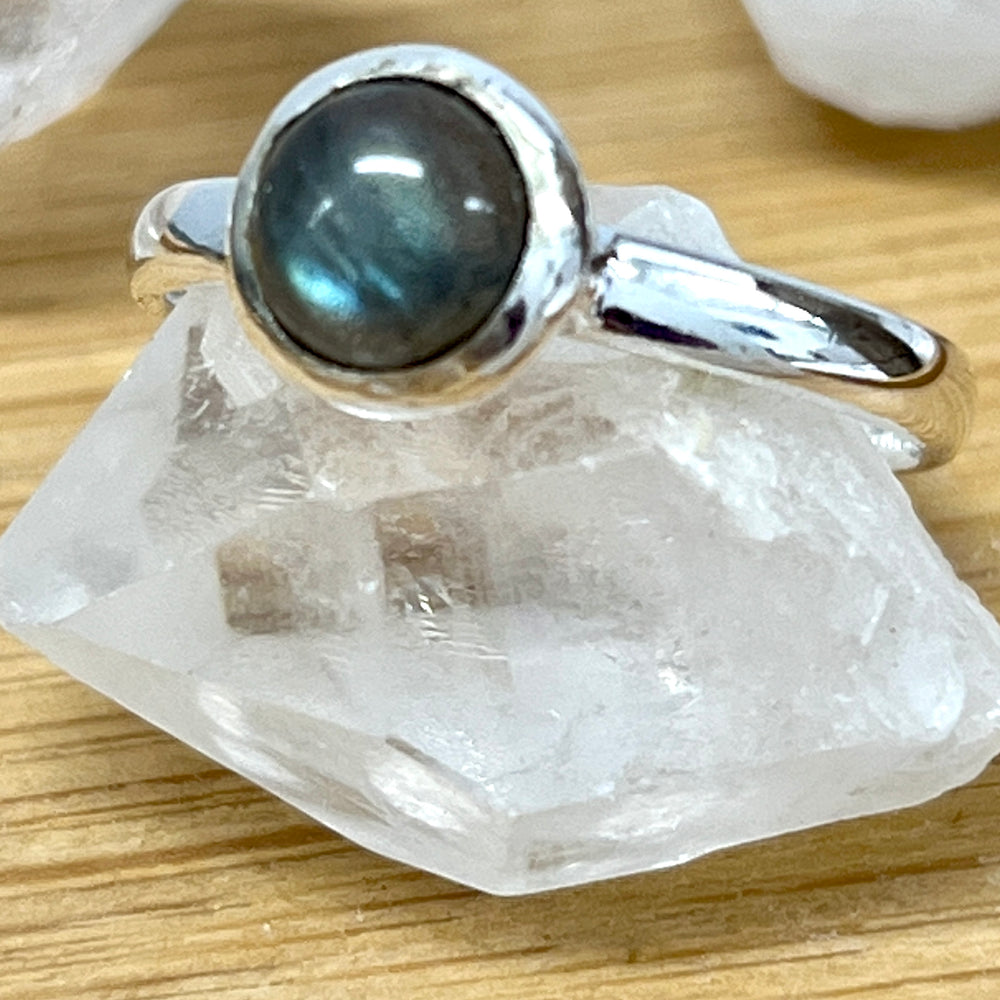 
                  
                    Simple Moonstone and Labradorite Stacking Ring in sterling silver, perfect for those who love stone rings from Super Silver.
                  
                