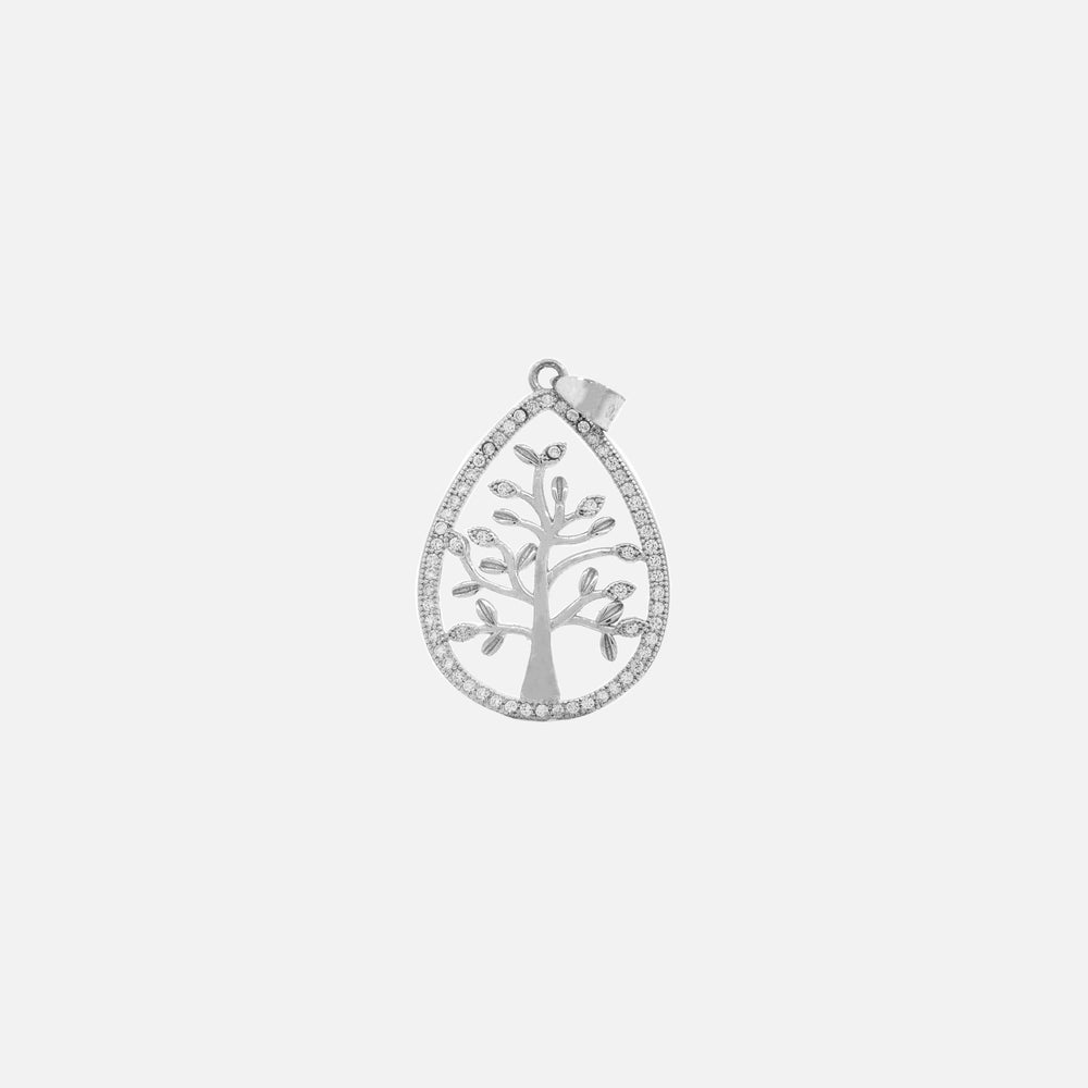 A Brilliant CZ Tree of Life pendant adorned with diamonds, from Super Silver.