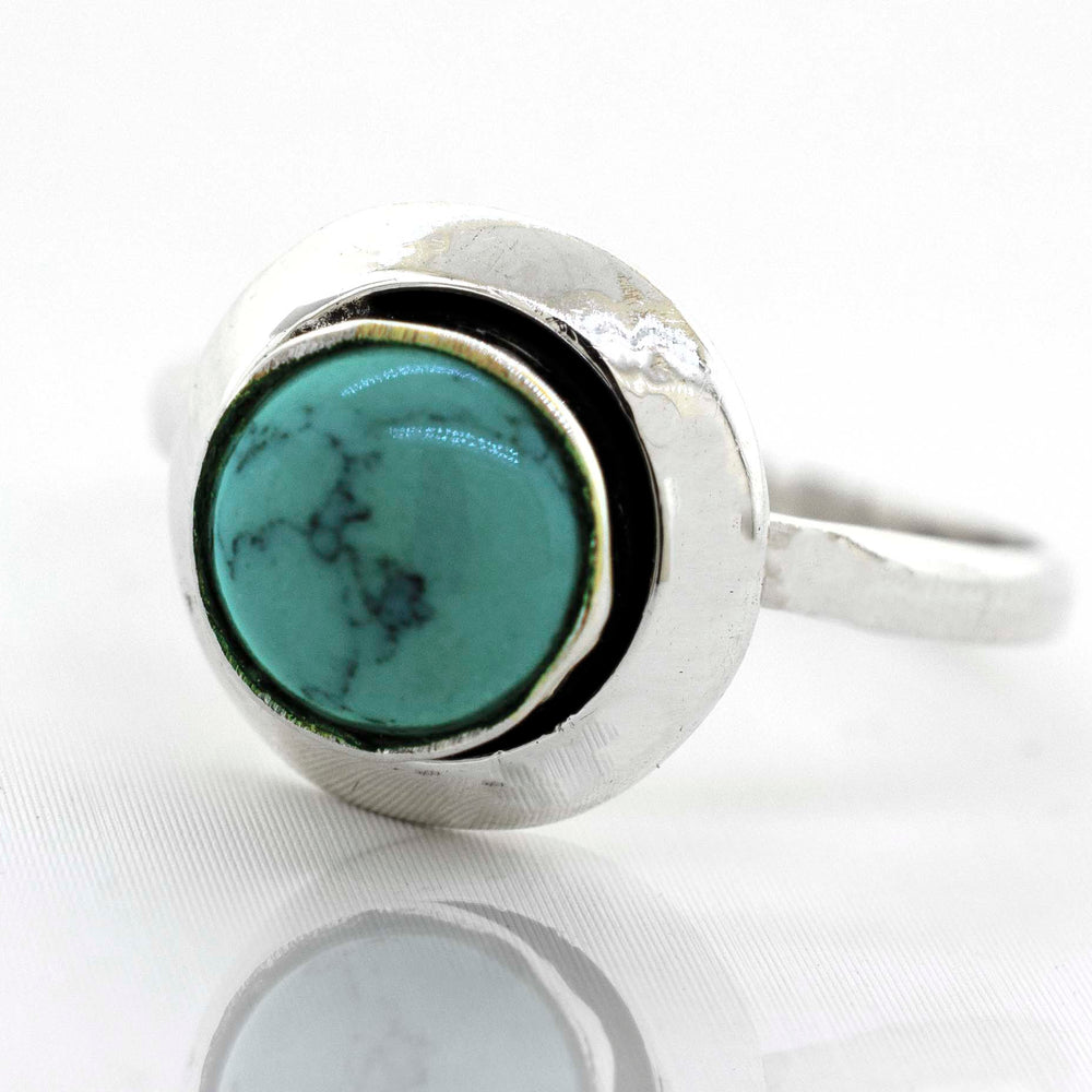 
                  
                    A Round Gemstone Ring With Oxidized Outline from Super Silver, with a contemporary sophistication.
                  
                