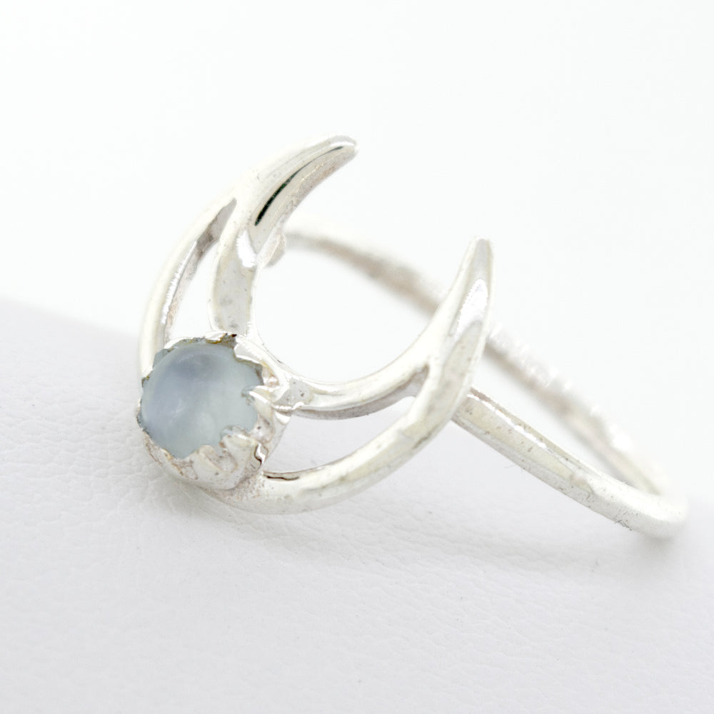 
                  
                    A Super Silver Online Exclusive Moon Design Ring With Moonstone.
                  
                