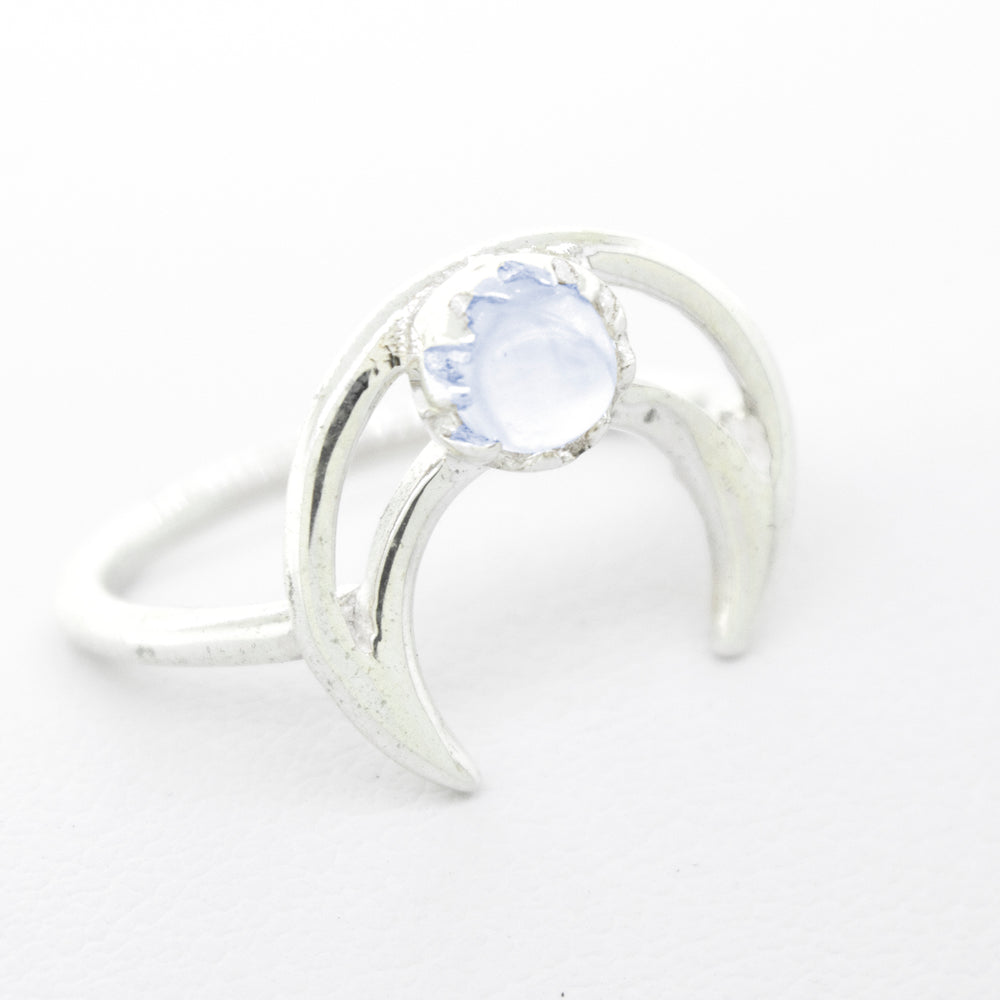 
                  
                    A Super Silver Online Exclusive Moon Design Ring with Moonstone.
                  
                