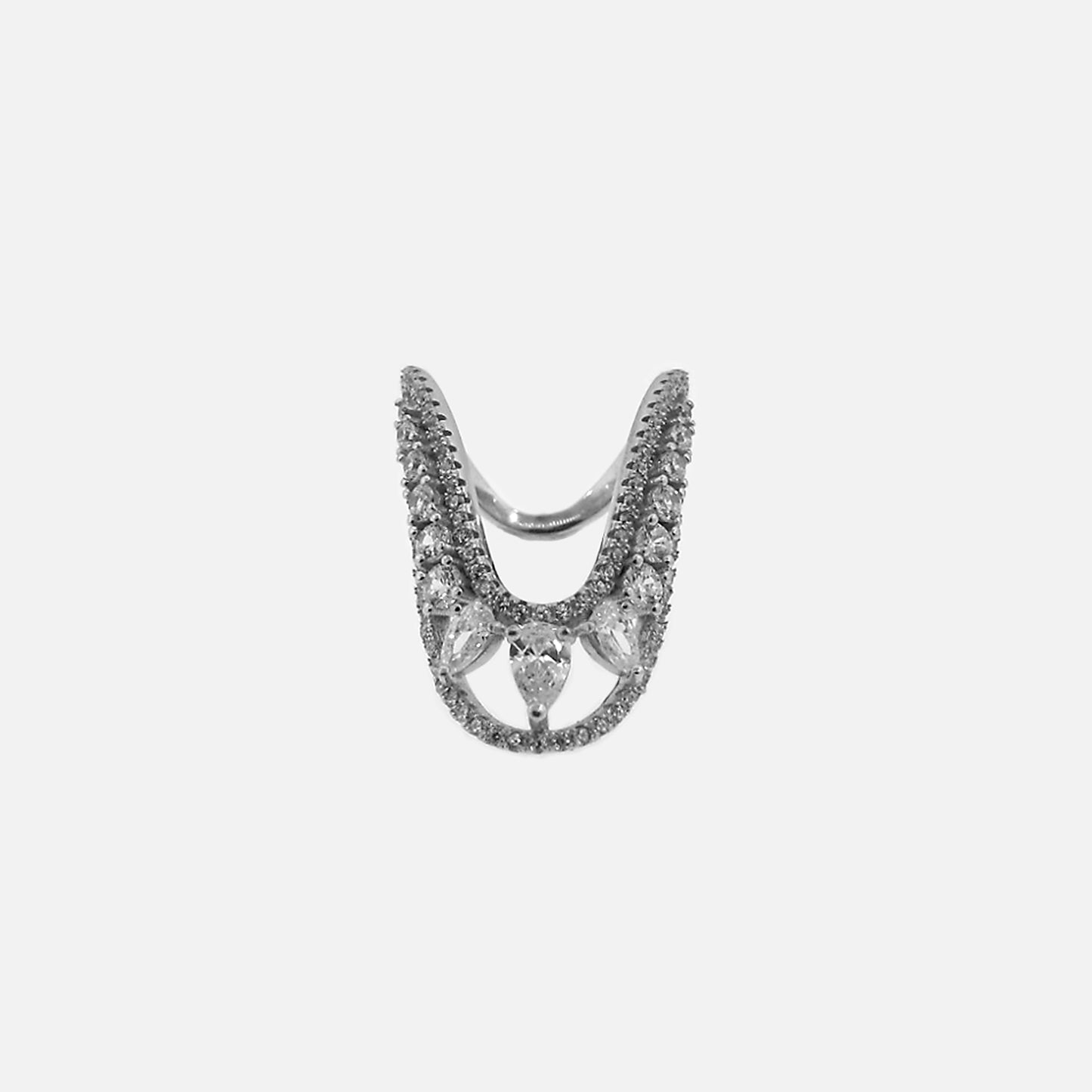 
                  
                    An elegant Long "U" CZ Ring adorned with cubic zirconia diamonds.
                  
                
