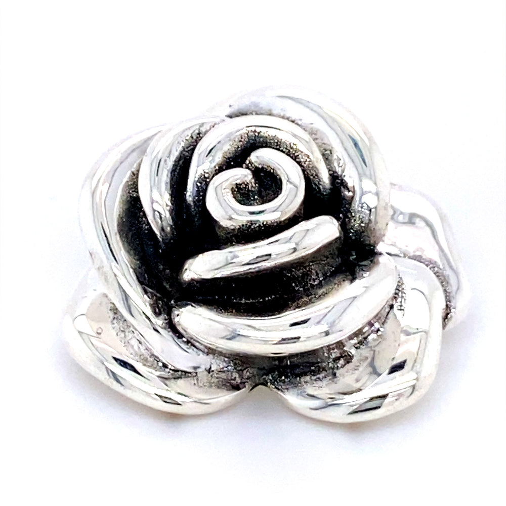 
                  
                    A Stunning Electroformed Rose Pendant by Super Silver on a white background.
                  
                