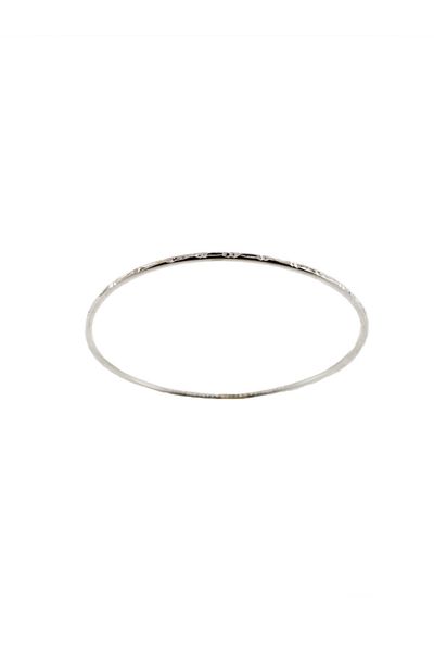 A Super Silver Silver Faceted Bangle on a white background.