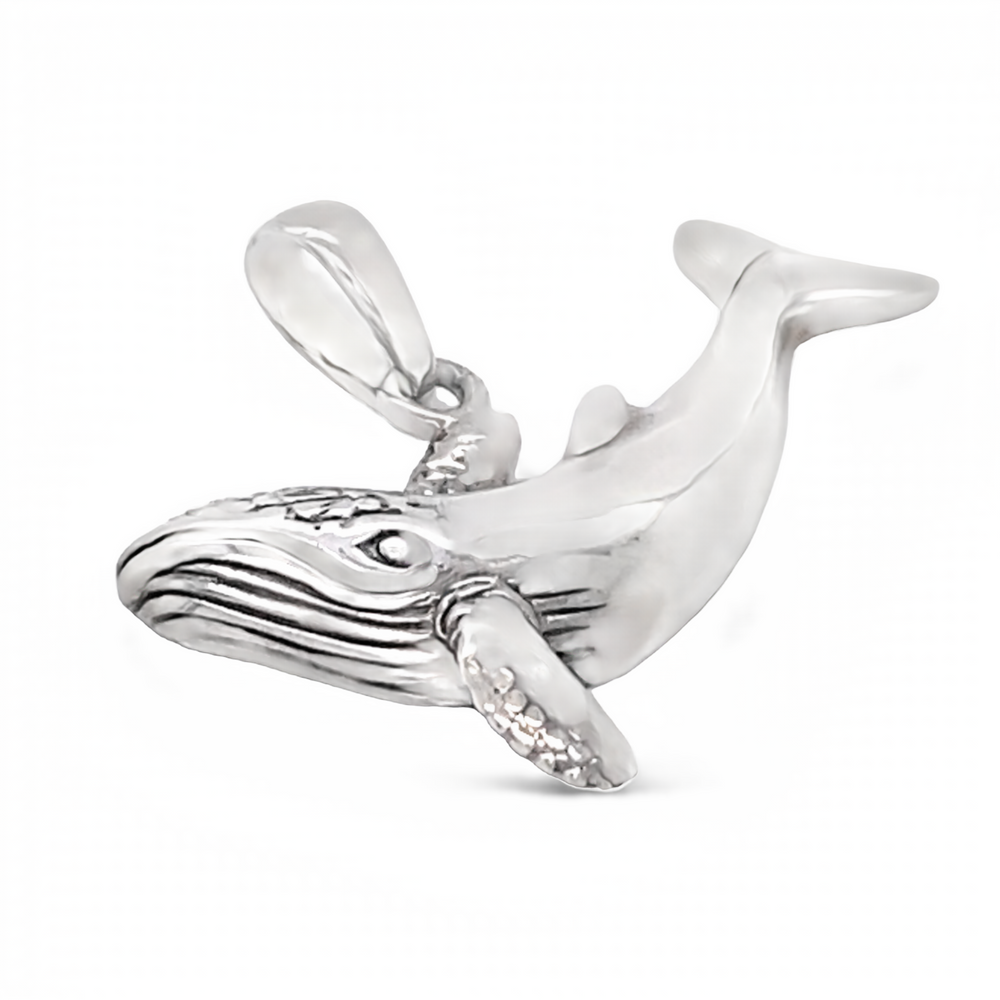 
                  
                    A Super Silver whale pendant on a white background.
                  
                
