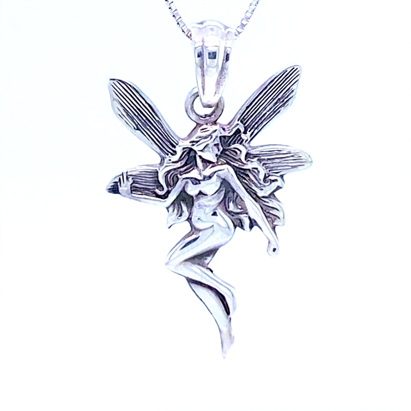 
                  
                    An enchanting Dancing Fairy Pendant with a fairy on it from Super Silver.
                  
                