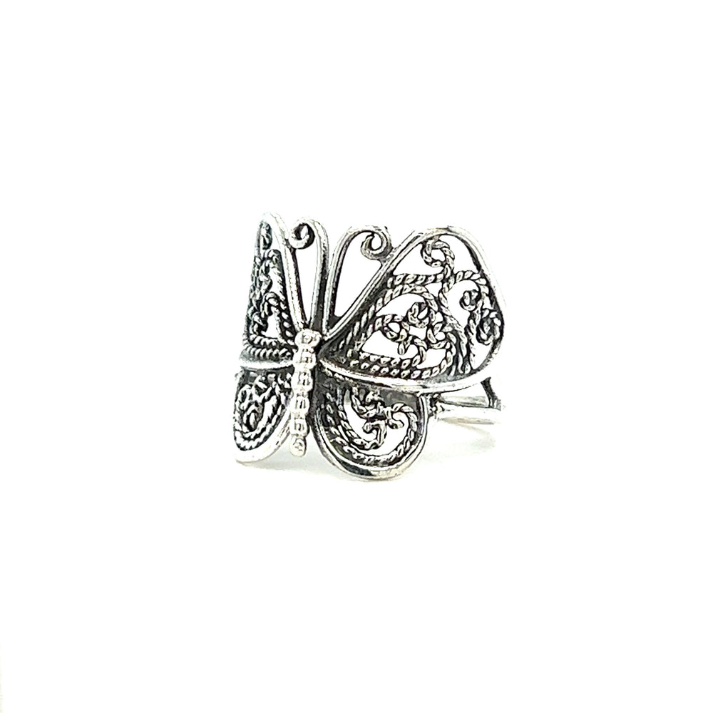 
                  
                    A Filigree Butterfly Ring on a white background.
                  
                