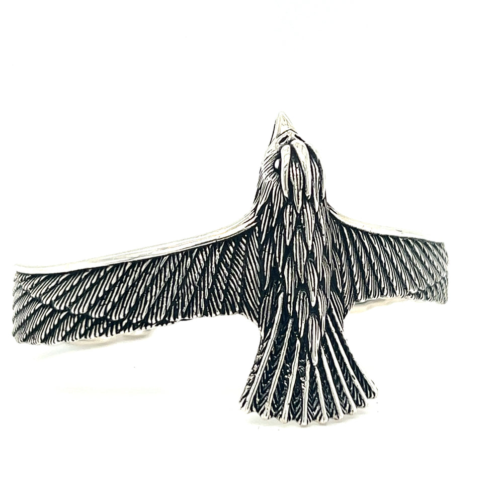 
                  
                    A Super Silver Unique Raven Cuff bracelet.
                  
                
