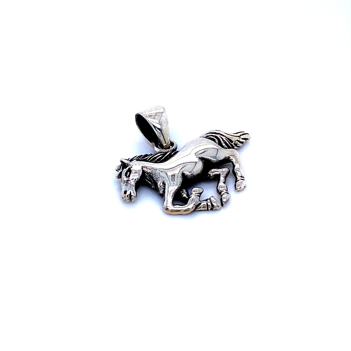 A Galloping Horse Charm by Super Silver on a white background.