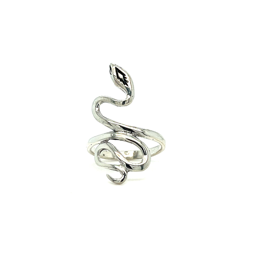 
                  
                    A Super Silver Coiled Snake Ring With Fine Finish showcasing both charm and confidence against a crisp white background.
                  
                