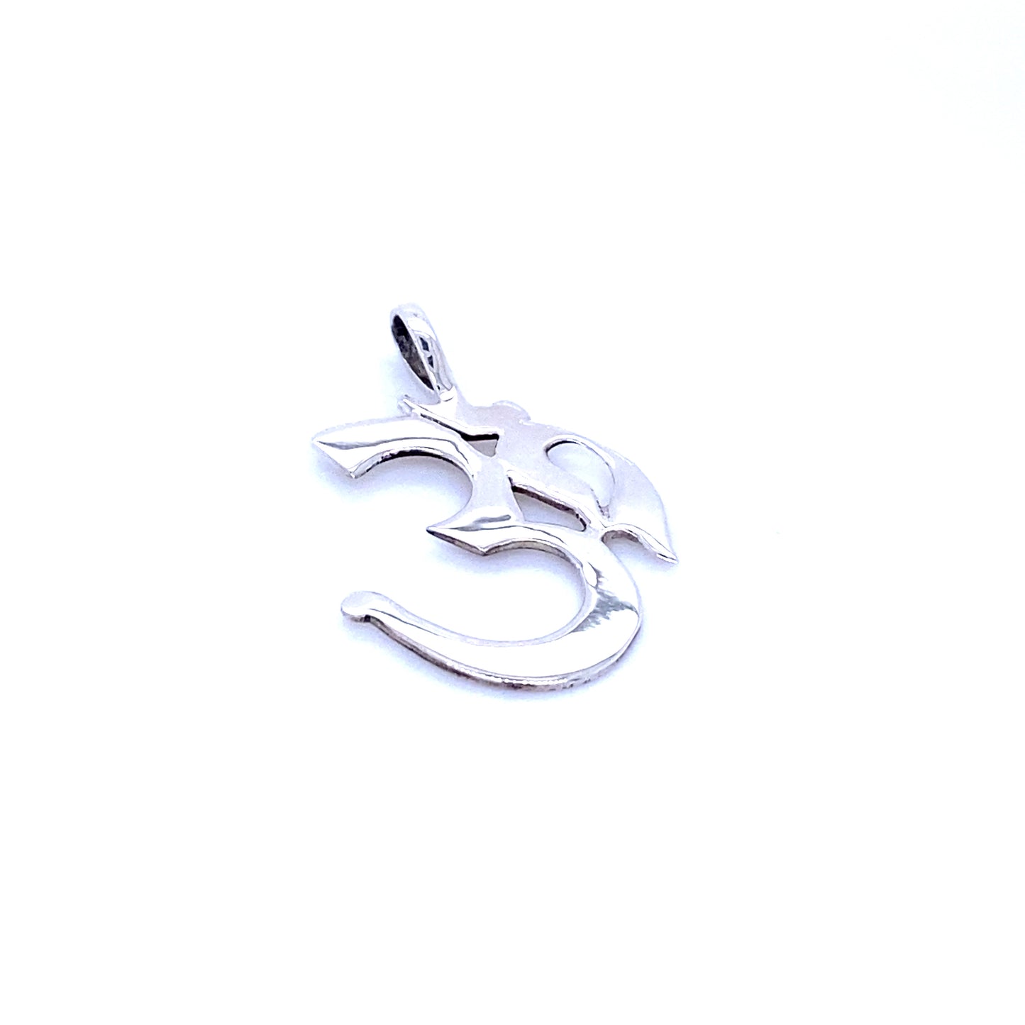 A Simple Om Pendant, symbolizing balance, from Super Silver, on a white background.