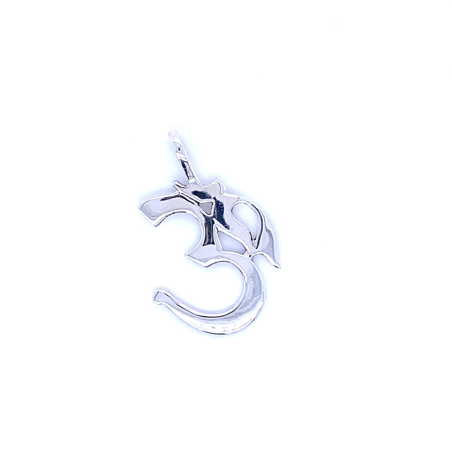 A Simple Om pendant symbol on a white background from Super Silver.