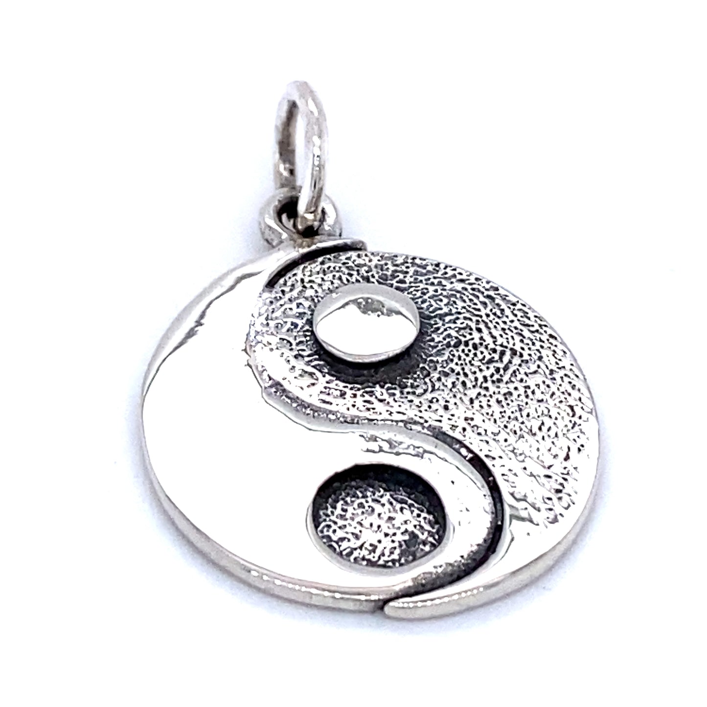
                  
                    A Super Silver Yin Yang Pendant featuring a white yin - yang symbol.
                  
                