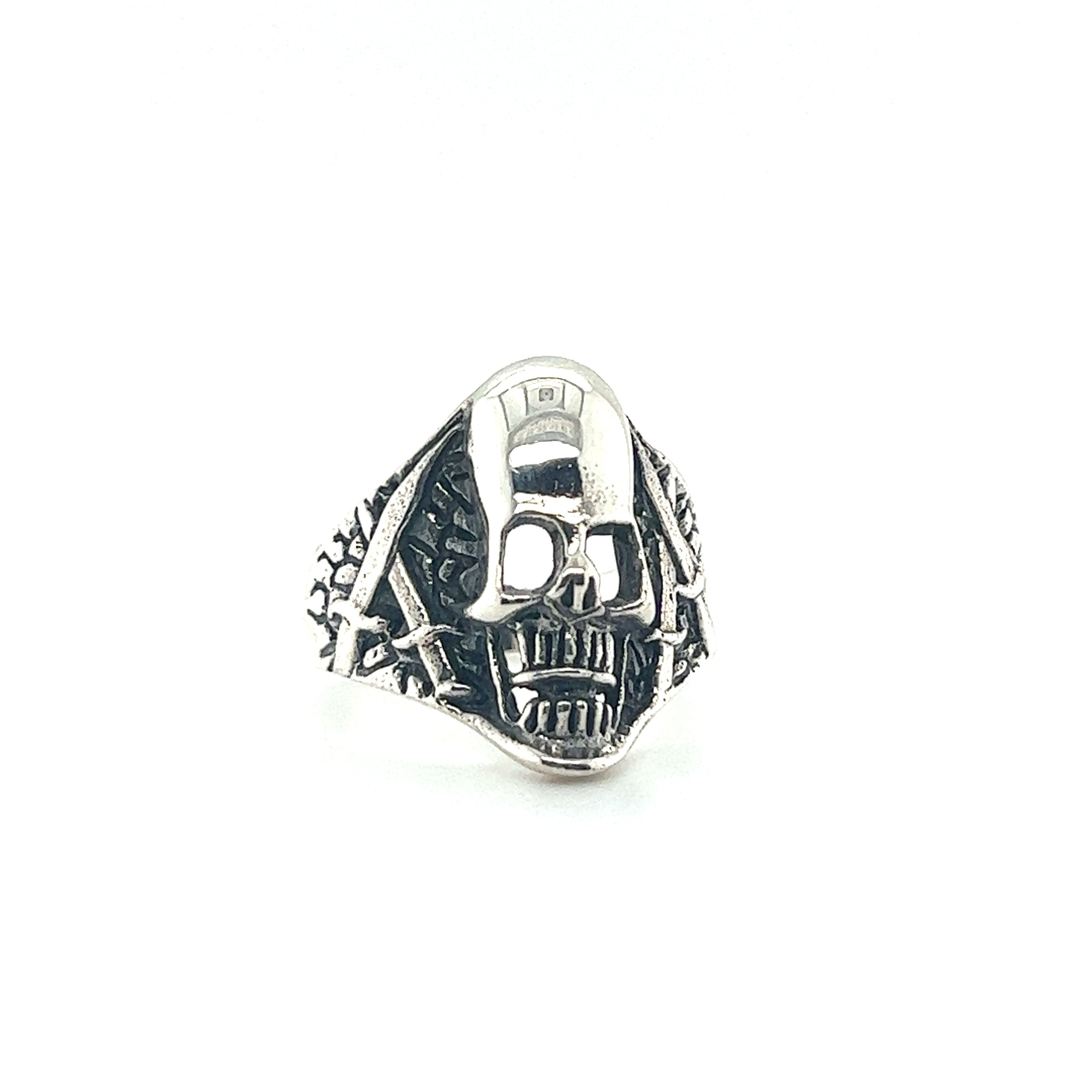 A gothic Pirate Skull Ring with Swords.