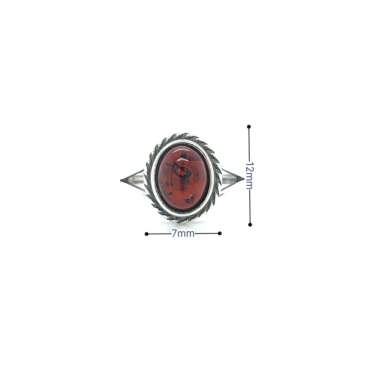 
                  
                    A Timeless Baltic Amber Ring with Twisted Border from Super Silver, with a red stone in the middle.
                  
                