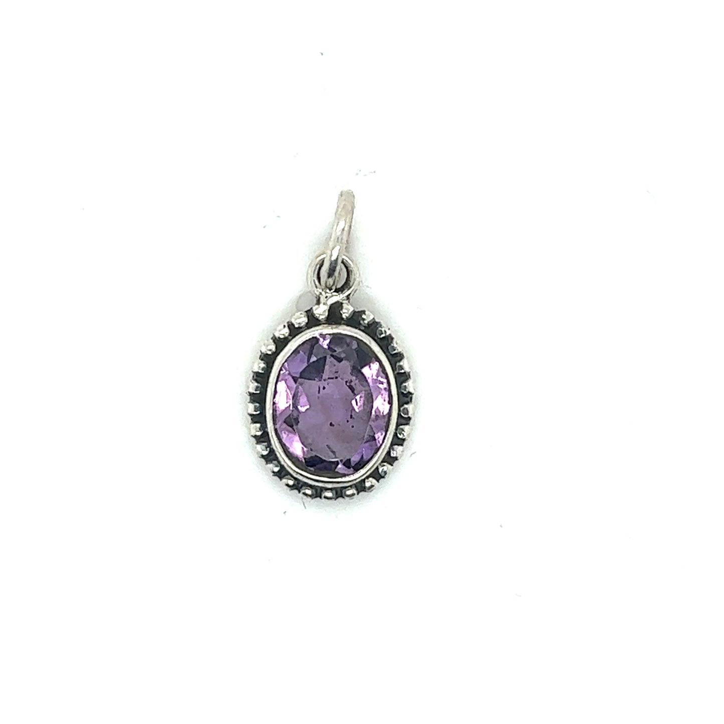 
                  
                    A Super Silver Oval Faceted Amethyst Pendant.
                  
                