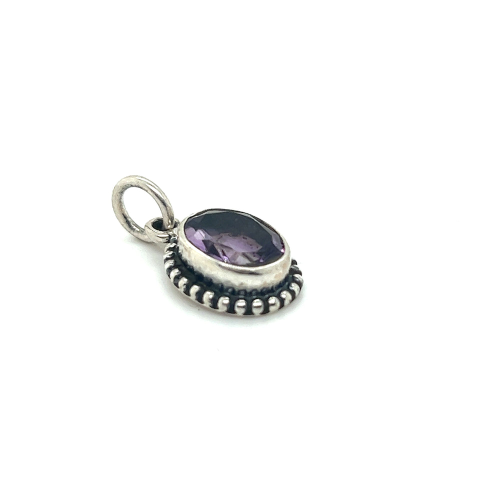 
                  
                    A soothing Super Silver pendant with an Oval Faceted Amethyst stone.
                  
                