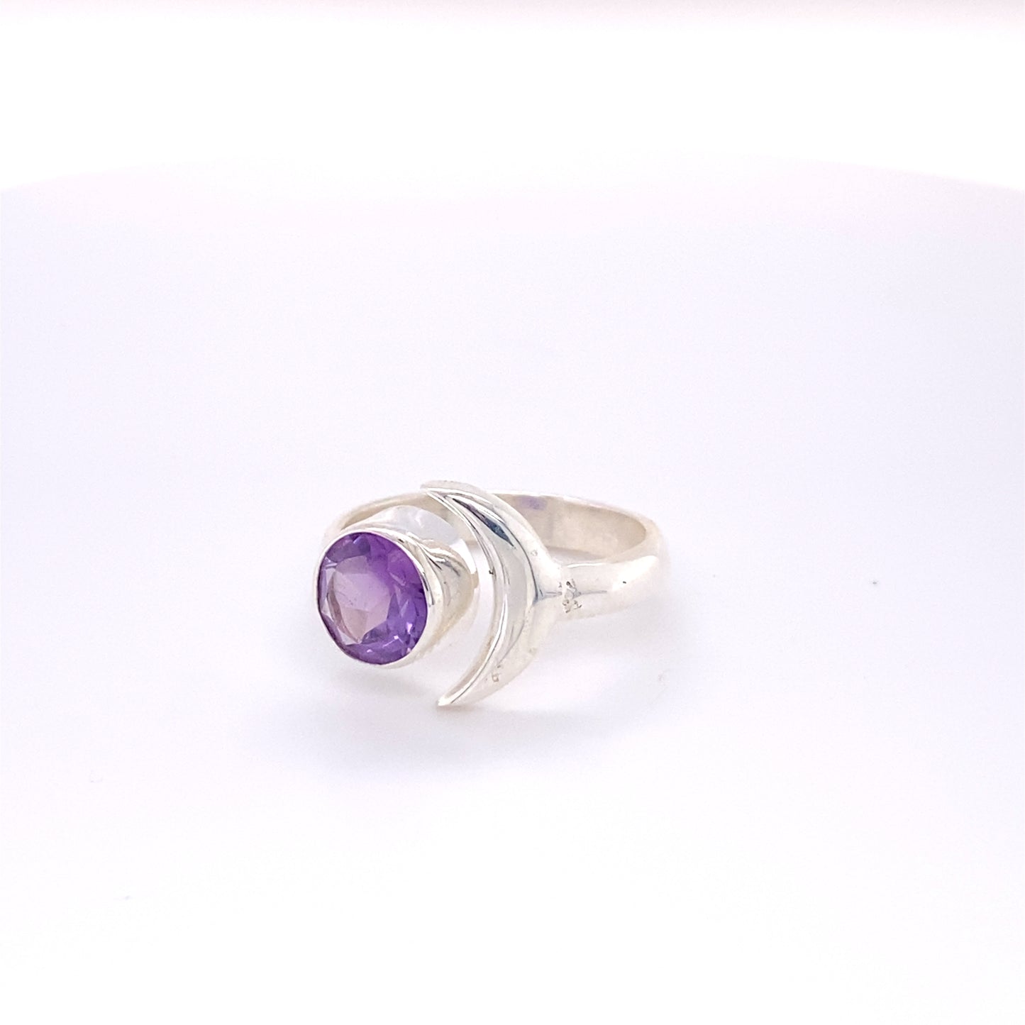 
                  
                    Crescent Moon Ring with Natural Gemstones in sterling silver.
                  
                