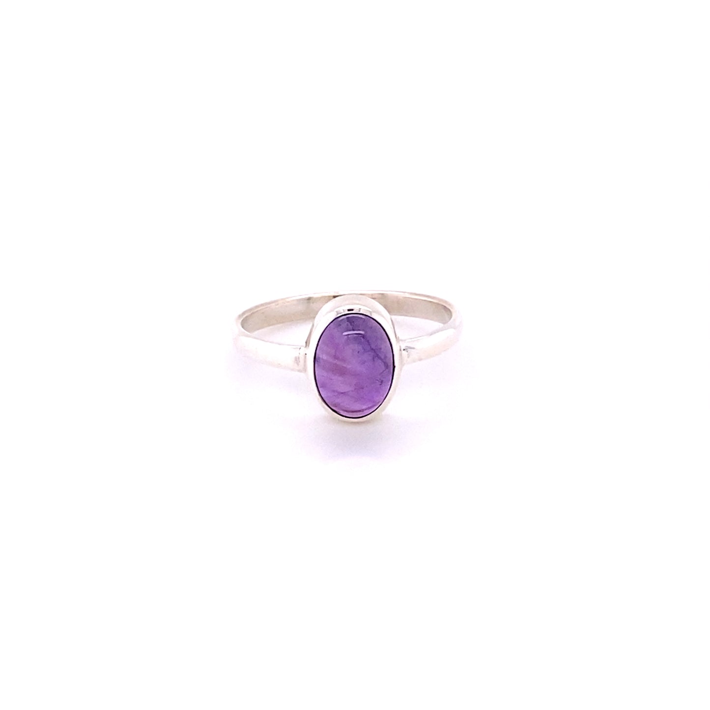 A boho-inspired Simple Oval Natural Gemstone Ring on a white background.