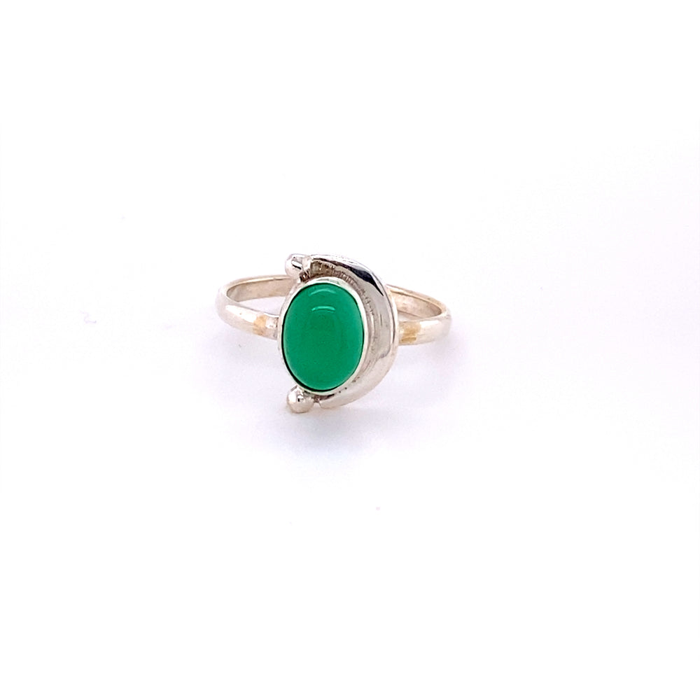 
                  
                    Oval Crescent Moon Ring with Natural Gemstones
                  
                