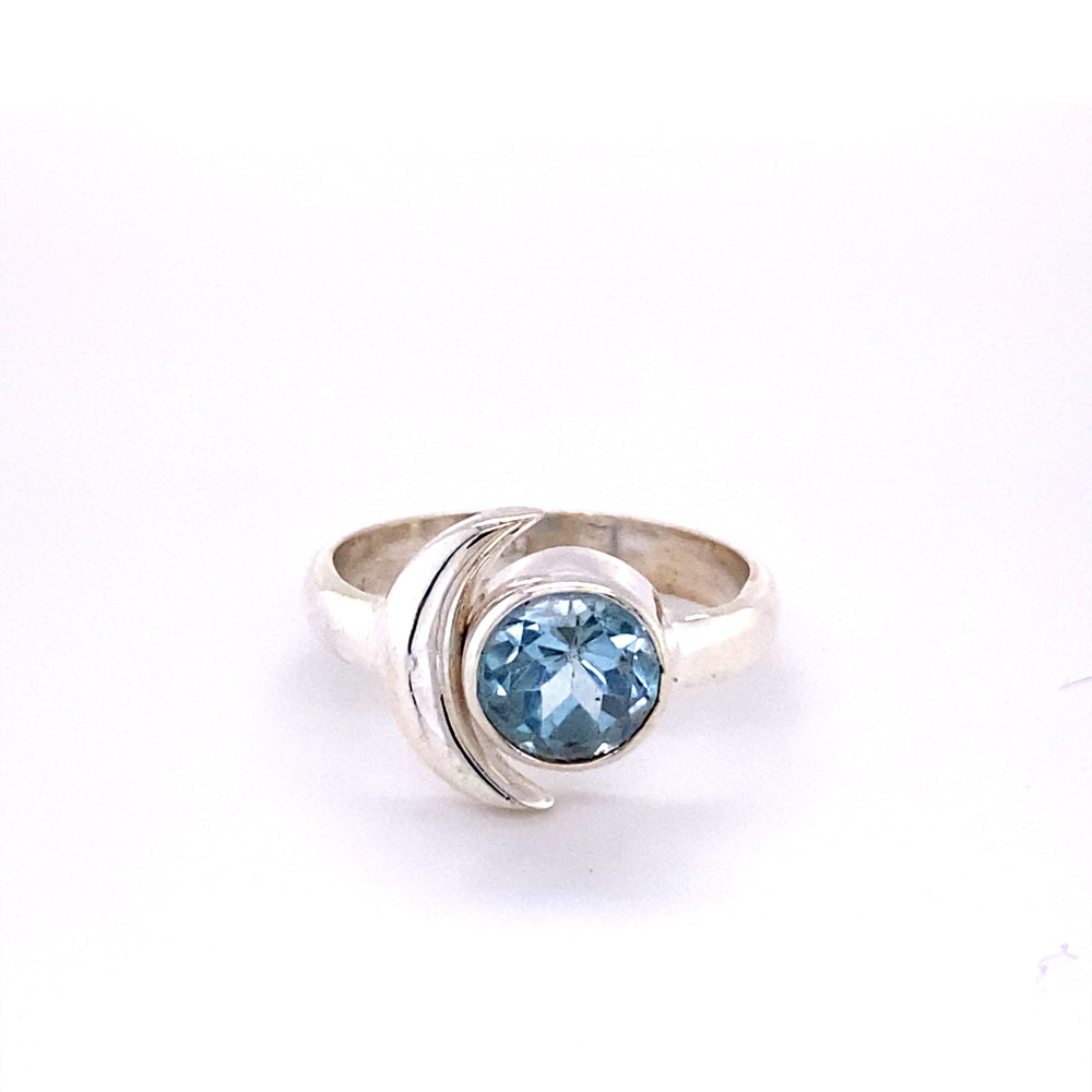 
                  
                    A boho-inspired Crescent Moon Ring with Natural Gemstones.
                  
                