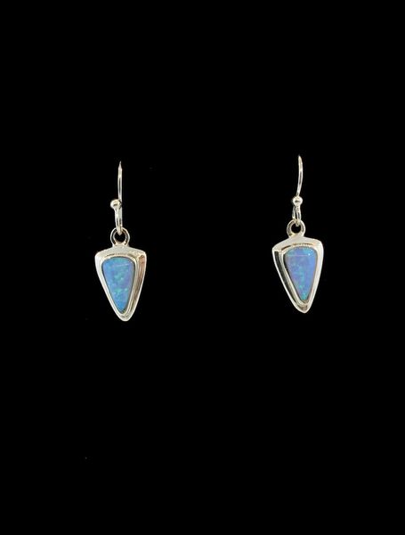 Elegant Blue Super Silver Triangle Earrings crafted in sterling silver.