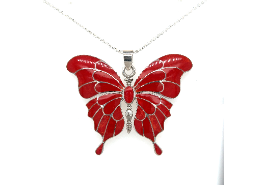 
                  
                    A statement Stunning Inlay Butterfly Pendant on a Super Silver chain.
                  
                