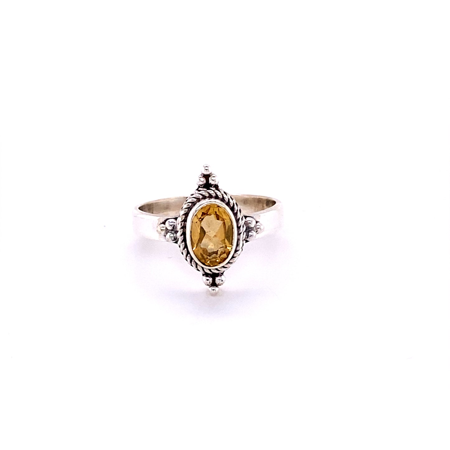 
                  
                    An indie Four Points Gemstone Ring.
                  
                