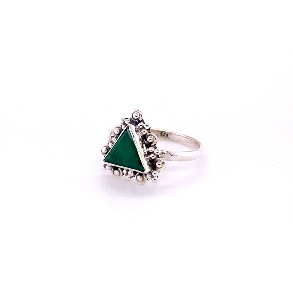 
                  
                    A Delicate Gemstone Triangle Ring from Super Silver with a reconstituted turquoise stone in the middle.
                  
                