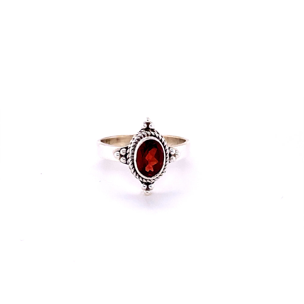 
                  
                    An indie Four Points Gemstone Ring in sterling silver.
                  
                