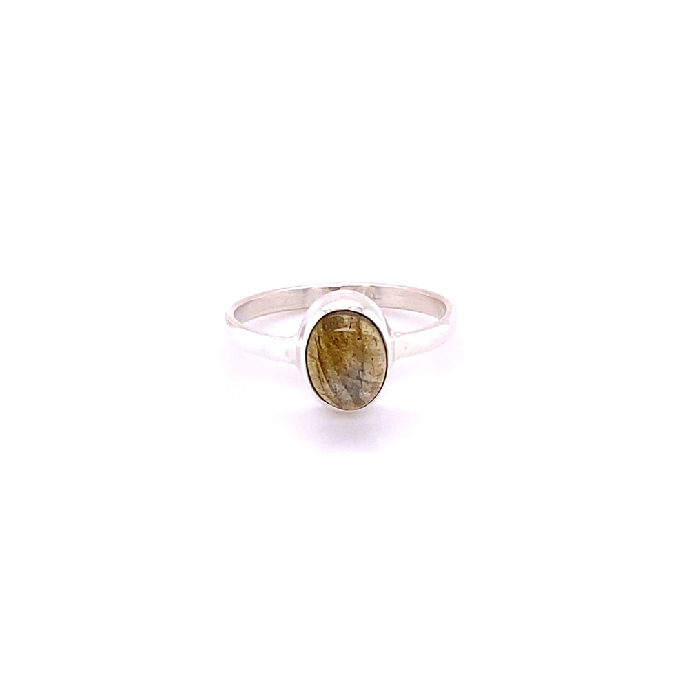
                  
                    A sterling silver ring with a Simple Oval Natural Gemstone cabochon stone.
                  
                