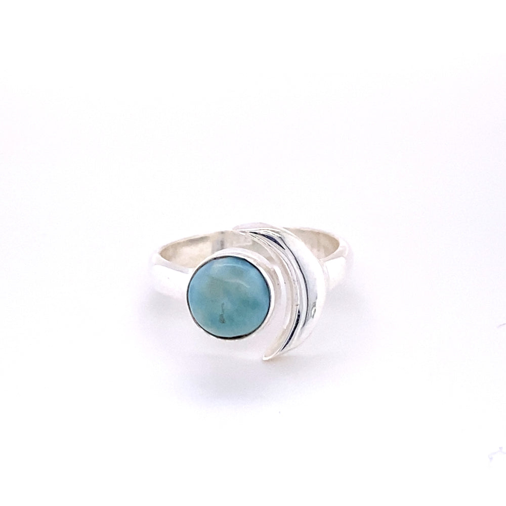 
                  
                    A boho-style Crescent Moon Ring with Natural Gemstones.
                  
                