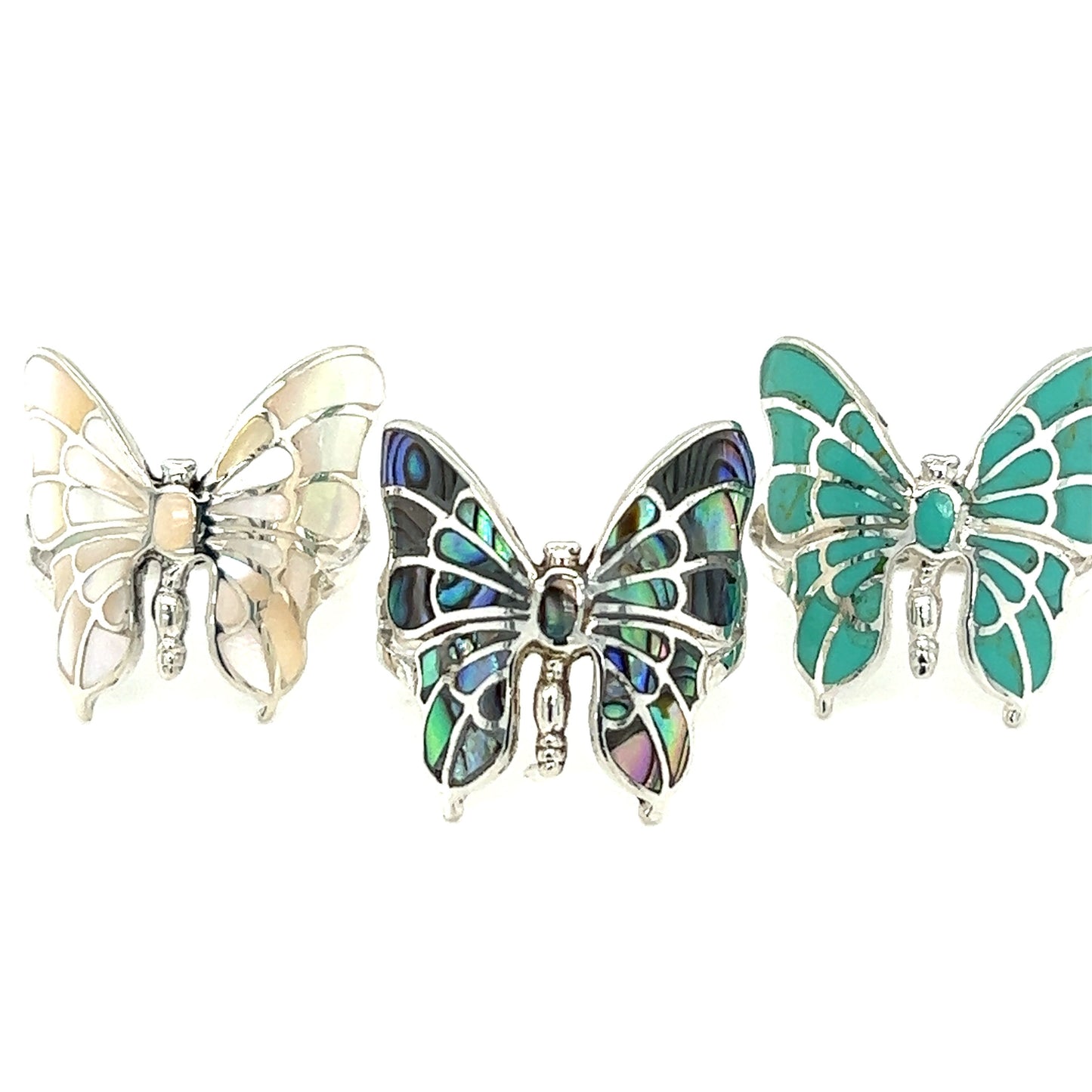 
                  
                    Intricate Statement Butterfly Inlay Ring with turquoise stone.
                  
                